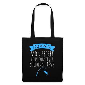 70 ans corps de rêve pêcheur, 70ème anniversaire - Sac en tissu - noir - Devant