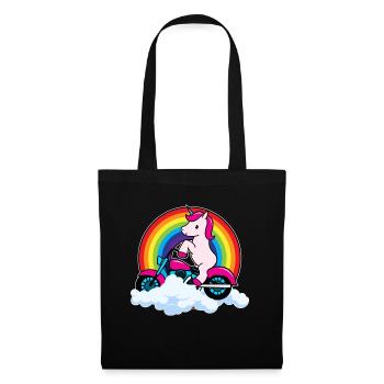 Unicorn Riding Motorbike - Tote Bag - black - Front