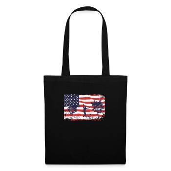 American Flag Slackline - Tote Bag - black - Front