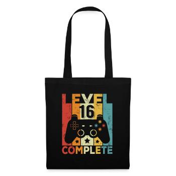 Level 16 Complete 16 Geburtstag Junge Mädchen - Stoffbeutel - Schwarz - Vorne