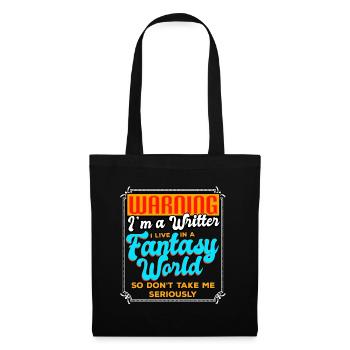 Warning I'm A Writer I Live In A Fantasy World - Tote Bag - black - Front