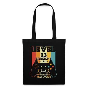 Level 13 Offizieller Teenager 13 Geburtstag - Stoffbeutel - Schwarz - Vorne