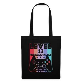 Level 13 Offizieller Teenager 13 Geburtstag - Stoffbeutel - Schwarz - Vorne