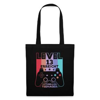 Level 13 Offizieller Teenager 13 Geburtstag - Stoffbeutel - Schwarz - Vorne