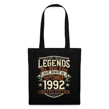 September 1992 Born Birthday - Tote Bag - black - Front