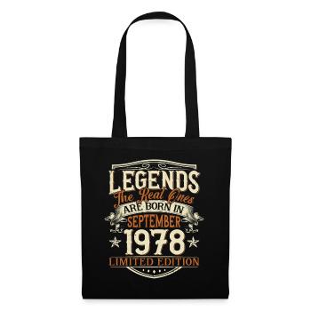 Septembre 1978 Anniversaire de naissance - Sac en tissu - noir - Devant