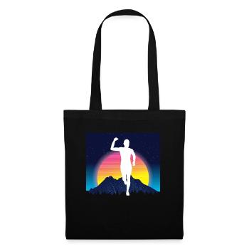 Vaporwave Synthwave Marathon, Trail Running - Sac en tissu - noir - Devant