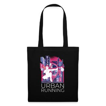 Vaporwave Synthwave Skyline Arrowtag - Sac en tissu - noir - Devant