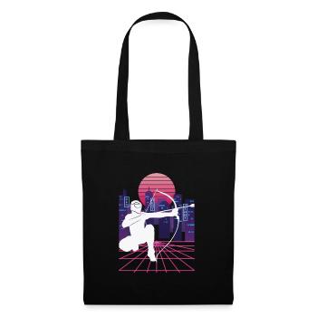 Vaporwave Synthwave Skyline Arrowtag - Sac en tissu - noir - Devant