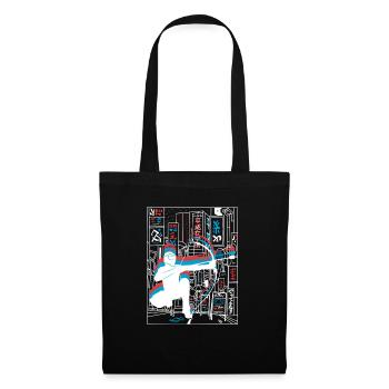 Vaporwave Synthwave Skyline Arrowtag - Sac en tissu - noir - Devant
