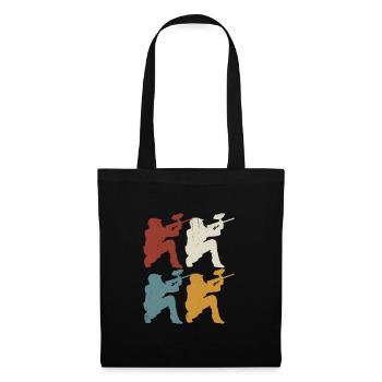 Paintball rétro - Sac en tissu - noir - Devant