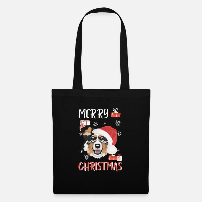 Australian Shepherd Frohe Weihnachten - Stoffbeutel - Schwarz