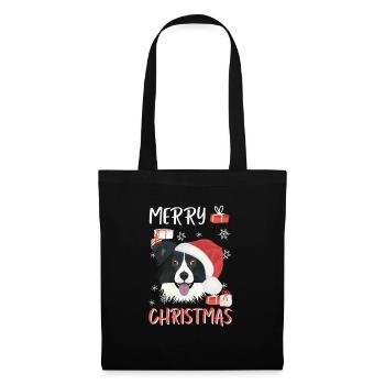 Border Collie Merry Christmas - Tote Bag - black - Front