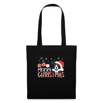 Border Collie Merry Christmas - Tote Bag - black - Front
