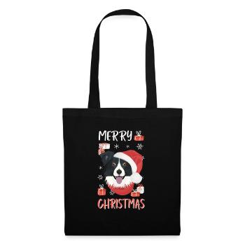 Border Collie Merry Christmas - Tote Bag - black - Front