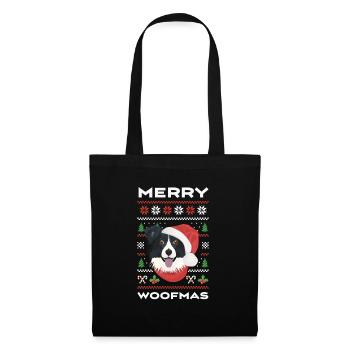 Border Collie Merry Christmas - Tote Bag - black - Front