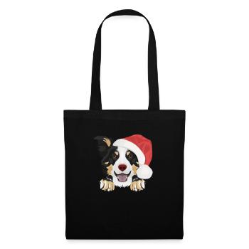 Border Collie Merry Christmas - Tote Bag - black - Front
