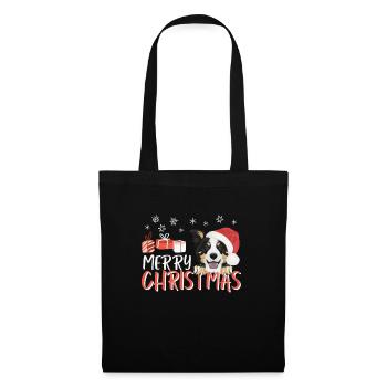 Border Collie Merry Christmas - Tote Bag - black - Front