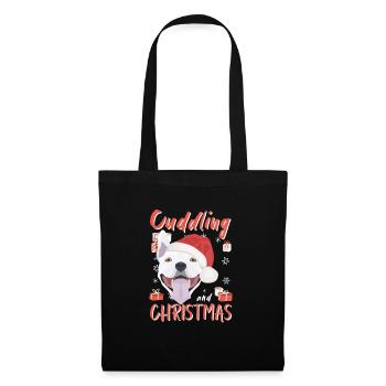 Bull Terrier Joyeux Noël - Sac en tissu - noir - Devant