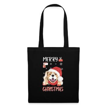 King Charles Spaniel Merry Christmas - Tote Bag - black - Front