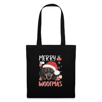 Teckel Joyeux Noël - Sac en tissu - noir - Devant