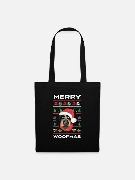 Deutsch Drahthaar Frohe Weihnachten - Stoffbeutel - Schwarz