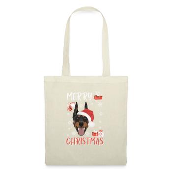 Dobermann Frohe Weihnachten - Stoffbeutel - Natur - Vorne