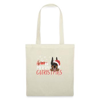 Dobermann Frohe Weihnachten - Stoffbeutel - Natur - Vorne