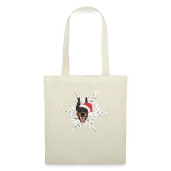 Dobermann Frohe Weihnachten - Stoffbeutel - Natur - Vorne