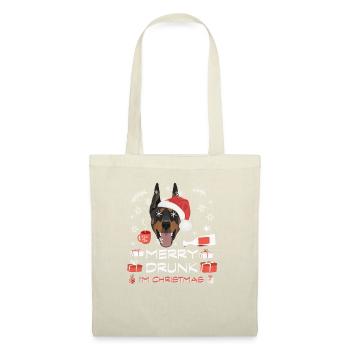 Dobermann Weihnachtsmarkt - Stoffbeutel - Natur - Vorne