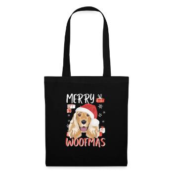 English Cocker Spaniel Frohe Weihnachten - Stoffbeutel - Schwarz - Vorne