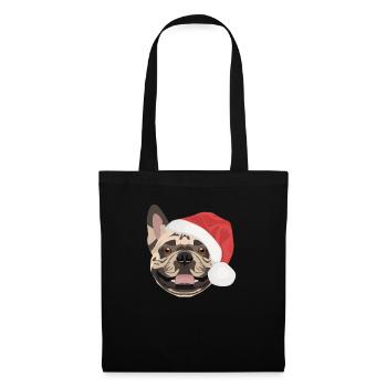 Français Bulldog Joyeux Noël - Sac en tissu - noir - Devant