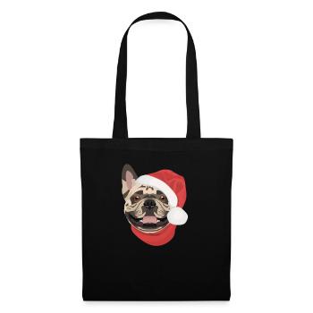 Français Bulldog Joyeux Noël - Sac en tissu - noir - Devant