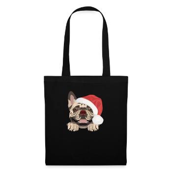 Français Bulldog Joyeux Noël - Sac en tissu - noir - Devant