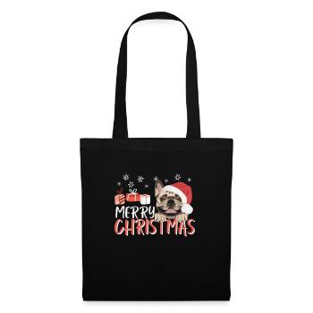 Français Bulldog Joyeux Noël - Sac en tissu - noir - Devant