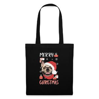 Français Bulldog Joyeux Noël - Sac en tissu - noir - Devant