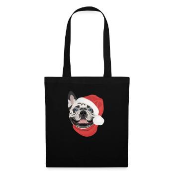 Français Bulldog Joyeux Noël - Sac en tissu - noir - Devant
