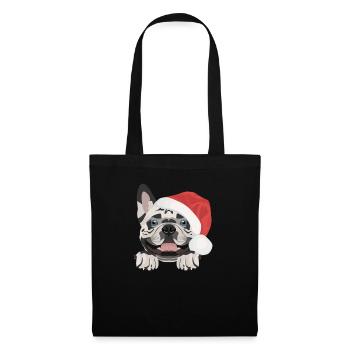 Français Bulldog Joyeux Noël - Sac en tissu - noir - Devant