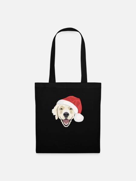 Golden Retriever Frohe Weihnachten - Stoffbeutel - Schwarz