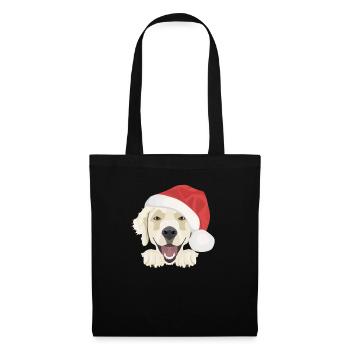 Golden Retriever Frohe Weihnachten - Stoffbeutel - Schwarz - Vorne