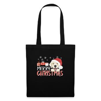 Golden Retriever Frohe Weihnachten - Stoffbeutel - Schwarz - Vorne