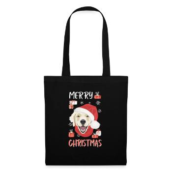 Golden Retriever Frohe Weihnachten - Stoffbeutel - Schwarz - Vorne