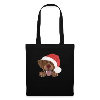 Labrador Frohe Weihnachten - Stoffbeutel - Schwarz - Vorne
