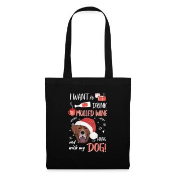 Labrador vin chaud Noël - Sac en tissu - noir - Devant