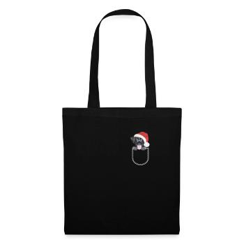 Labrador Frohe Weihnachten - Stoffbeutel - Schwarz - Vorne