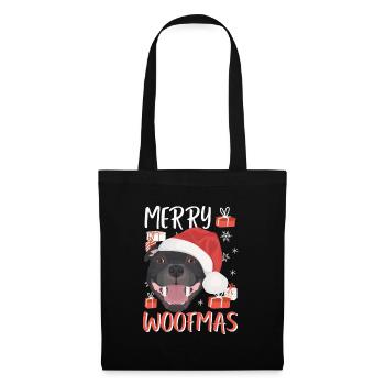 Staffordshire Bull Terrier Joyeux Noël - Sac en tissu - noir - Devant