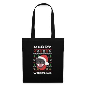 Staffordshire Bull Terrier Joyeux Noël - Sac en tissu - noir - Devant