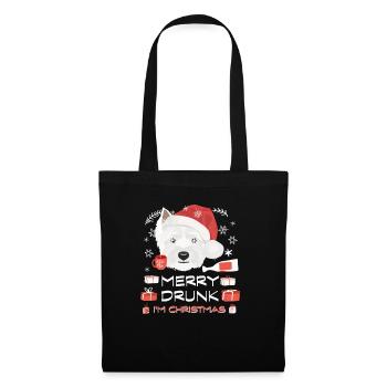Marché de Noël West Highland Terrier - Sac en tissu - noir - Devant