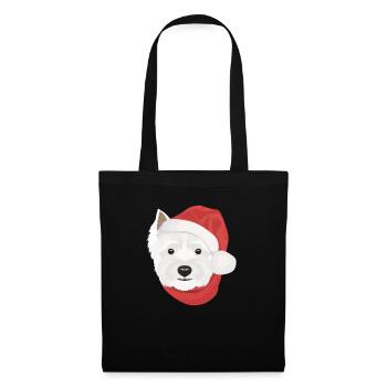 West Highland Terrier Joyeux Noël - Sac en tissu - noir - Devant