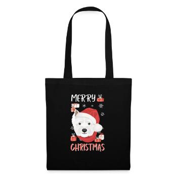West Highland Terrier Joyeux Noël - Sac en tissu - noir - Devant
